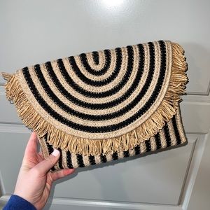 Striped Woven Clutch